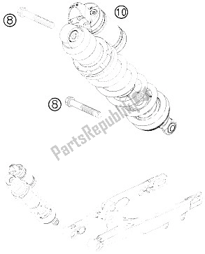 All parts for the Shock Absorber of the KTM 125 EXC SIX Days Europe 2009