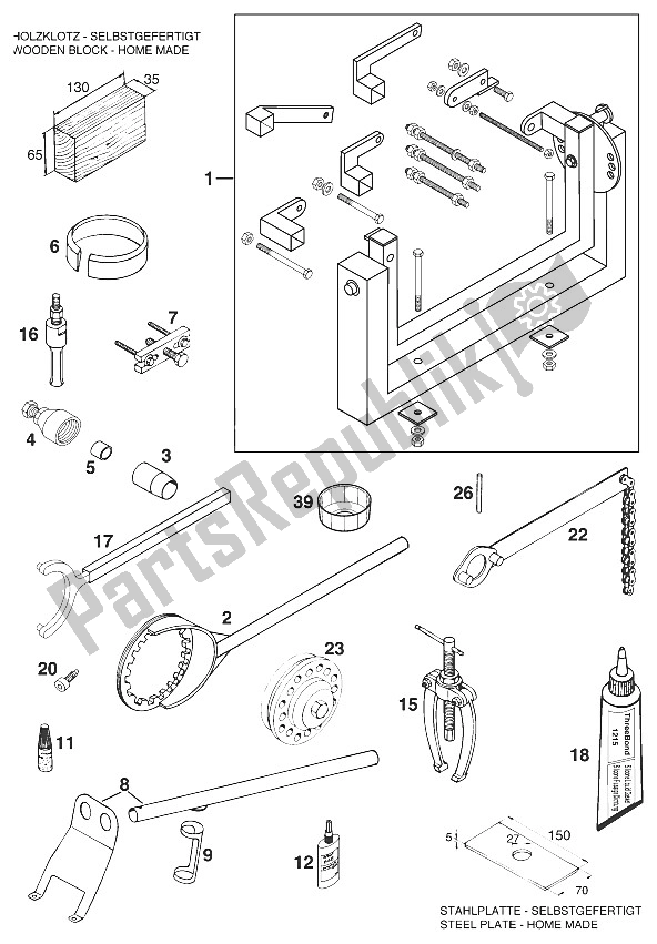 All parts for the Special Tools Lc4-e '96 of the KTM 400 EGS E 25 KW 20 LT MIL Europe 1997