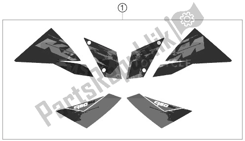 All parts for the Decal of the KTM 950 Supermoto Orange 07 Australia United Kingdom 2007