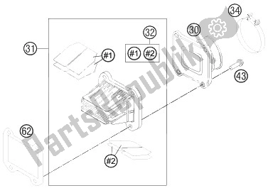 Todas las partes para Caja De Válvula De Lámina de KTM 250 EXC Australia 2013