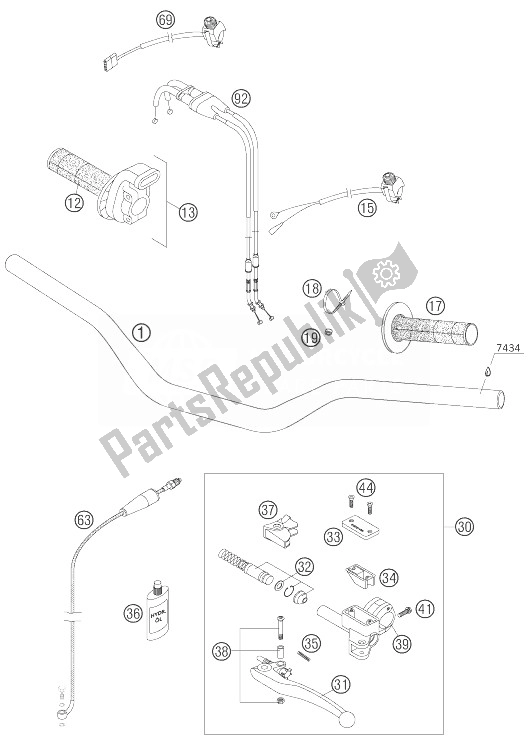 Wszystkie części do Kierownica, Sterowanie KTM 450 XC USA 2007