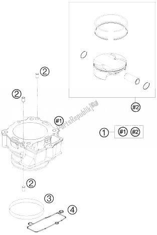 Alle onderdelen voor de Cilinder van de KTM 450 SX F Europe 2010