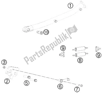 All parts for the Side / Center Stand of the KTM 450 Rally Factory Replica Europe 2011