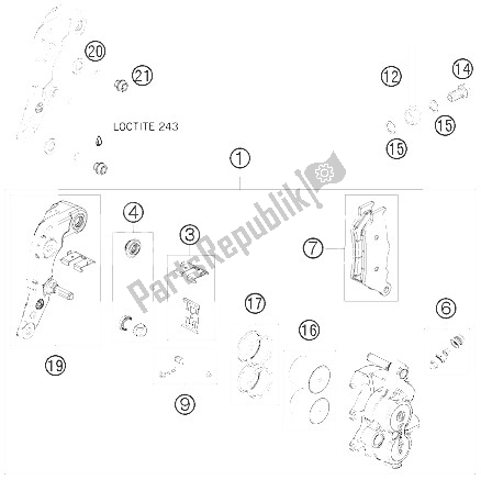 Todas las partes para Pinza De Freno Delantera de KTM 690 Enduro 08 Europe 2008