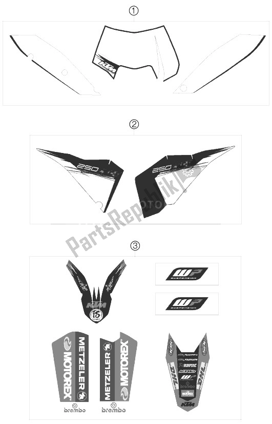 Todas las partes para Etiqueta de KTM 250 EXC F Australia 2010