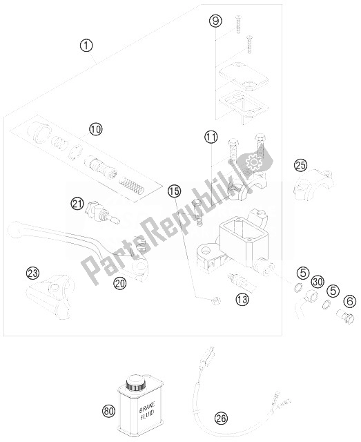 Todas las partes para Cilindro De Freno De Mano de KTM 690 Enduro Europe 2010