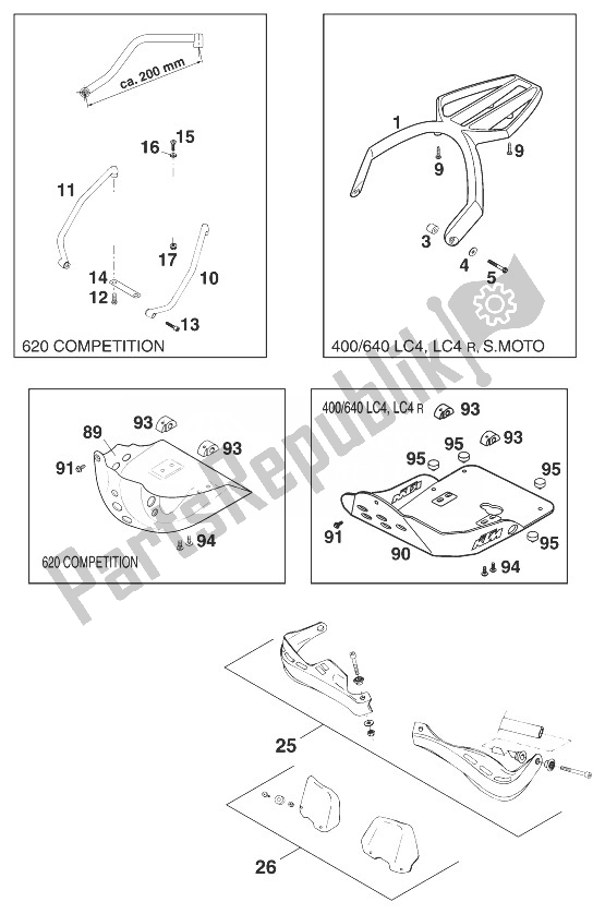 Toutes les pièces pour le Accessoires du KTM 400 LC 4 Europe 1999