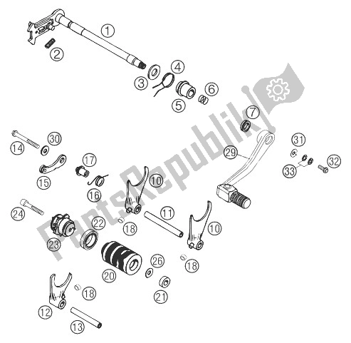 Wszystkie części do Mechanizm Przerzutki 660 Smc KTM 660 SMC Europe 2004