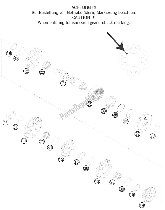 All parts for the Transission Ii - Countershaft of the KTM 300 XC USA 2008