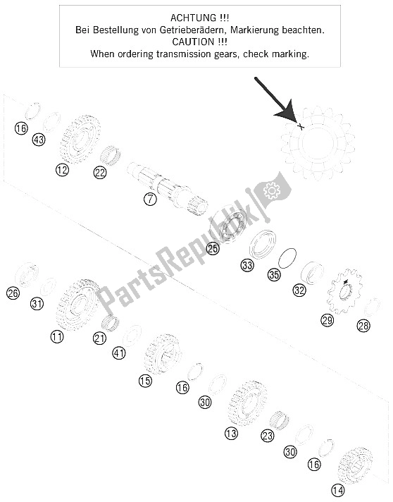 Todas las partes para Transmisión Ii - Contraeje de KTM 300 XC W USA 2008