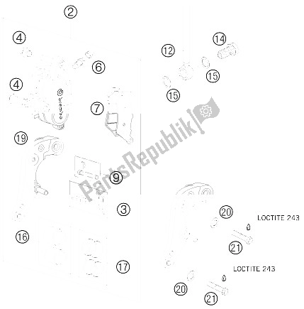 Toutes les pièces pour le étrier De Frein Avant du KTM 950 Super Enduro R USA 2008