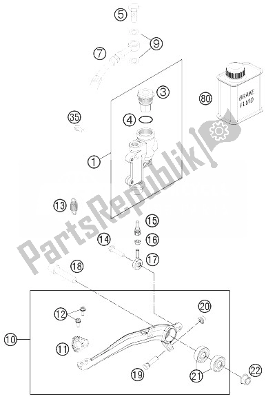 Todas las partes para Control De Freno Trasero de KTM 200 XC W USA 2014