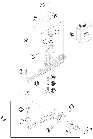 Tutte le parti per il Controllo Del Freno Posteriore del KTM 300 XC W USA 2014