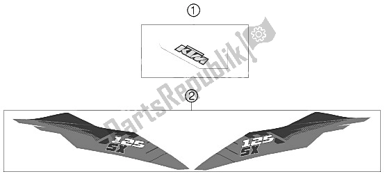 Todas las partes para Etiqueta de KTM 125 SX Europe 2012