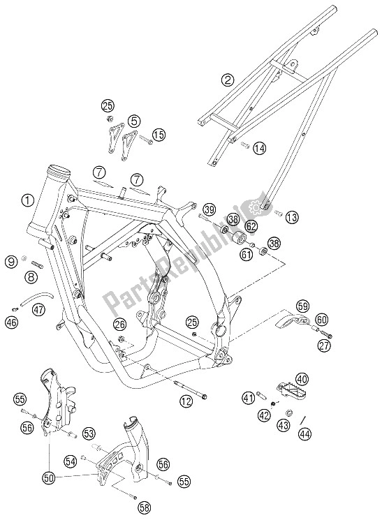 Tutte le parti per il Frame, Sub Frame del KTM 250 SXS Europe 2006