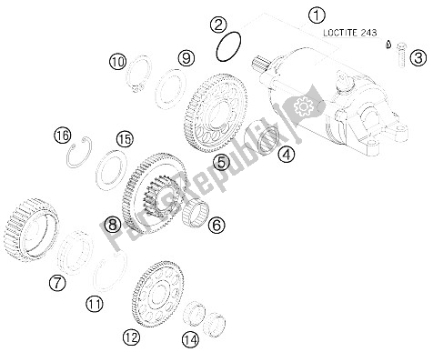 All parts for the Electric Starter of the KTM 690 Duke Orange Europe 2008