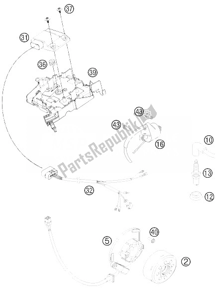 All parts for the Ignition System of the KTM 125 SX USA 2014