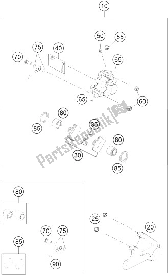 Tutte le parti per il Pinza Freno Posteriore del KTM 85 SX 19 16 Europe 2016