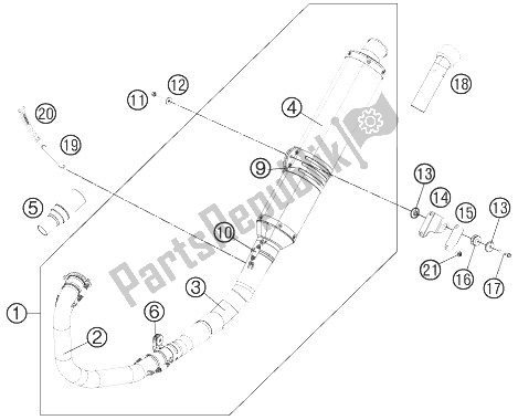 Tutte le parti per il Impianto Di Scarico del KTM 450 Rally Factory Replica Europe 2014