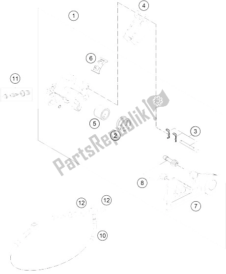 Toutes les pièces pour le étrier De Frein Arrière du KTM 250 EXC F CKD Brazil 2016