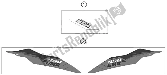 Todas las partes para Etiqueta de KTM 450 SMR Europe 2012