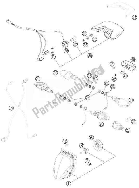 Toutes les pièces pour le Système De Foudre du KTM 990 Supermoto T Black ABS France 2013