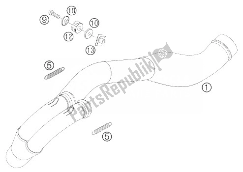 Tutte le parti per il Collettore Di Scarico del KTM 525 EXC Racing Europe 2007