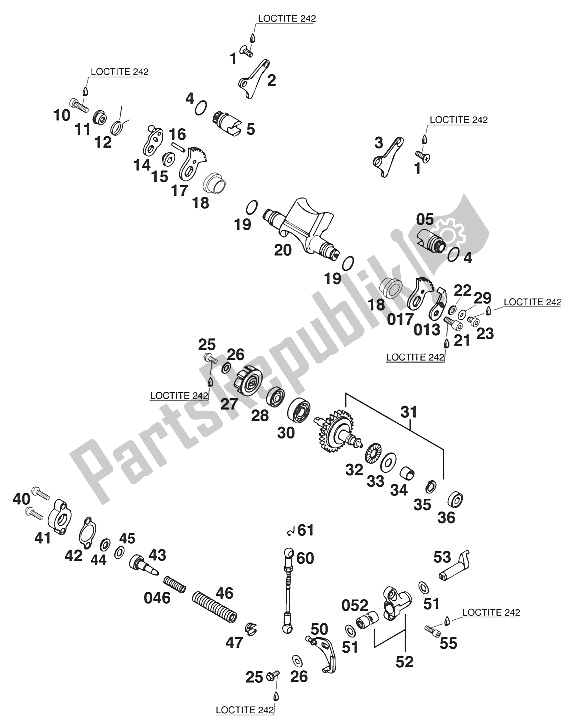 Tutte le parti per il Valvola Di Scarico 250/300/360'97 del KTM 360 EXC M ö 13 LT USA 1997