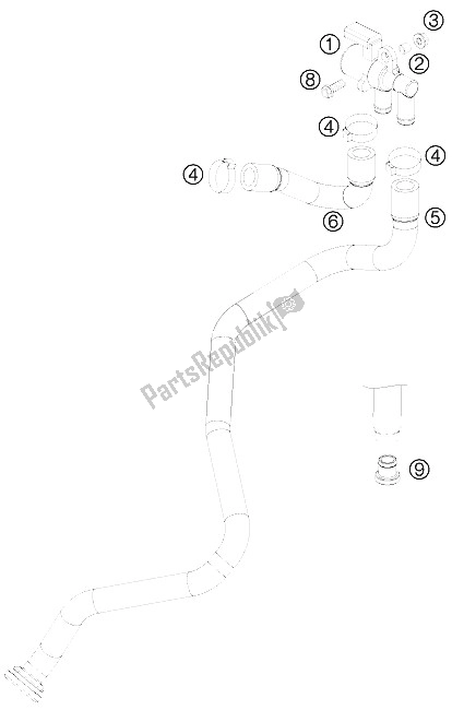 All parts for the Secondary Air System Sas of the KTM 690 Rally Factory Replica Europe 2009