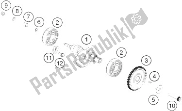 Todas las partes para Eje Equilibrador de KTM RC 390 White ABS CKD 16 Malaysia 2016