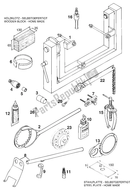 All parts for the Special Tools Lc4'94 of the KTM 400 Duke 20 KW Europe 1995