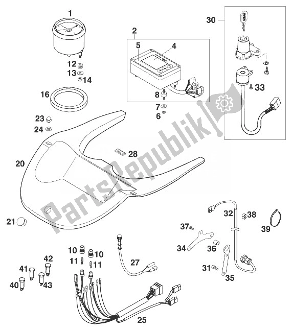 Tutte le parti per il Trippmaster - Rpm Meter Adventu del KTM 640 Adventure R USA 1999