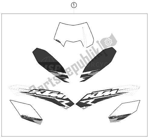 All parts for the Decal of the KTM 690 Enduro R Australia United Kingdom 2011