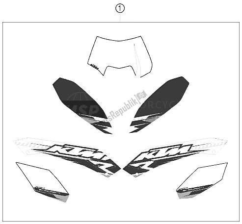 All parts for the Decal of the KTM 690 Enduro R Australia United Kingdom 2011