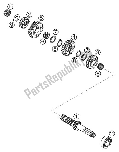 All parts for the Transmission I Lc4 Military? 97 of the KTM 400 EGS E 29 KW 11 LT Blau Europe 1997