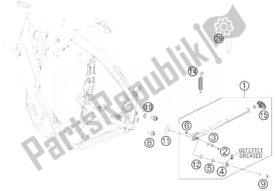 Todas las partes para Soporte Lateral / Central de KTM 250 XC F USA 2014