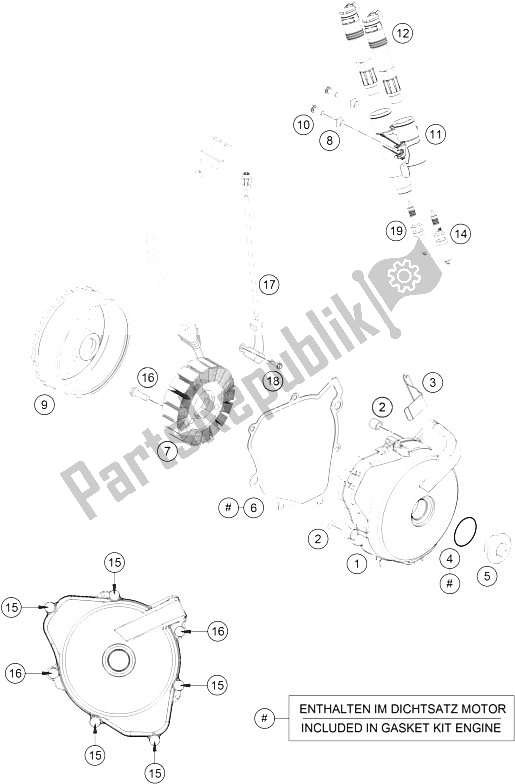 All parts for the Ignition System of the KTM 690 Duke Orange ABS 2016 China 2015