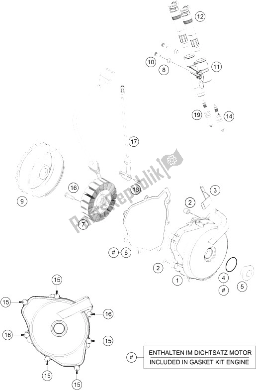 Todas las partes para Sistema De Encendido de KTM 690 Duke Orange ABS USA 2016
