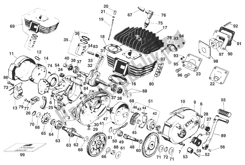 Todas as partes de Motor S5-gs Morini 50ccm '98 do KTM 50 SX PRO Senior Europe 1998