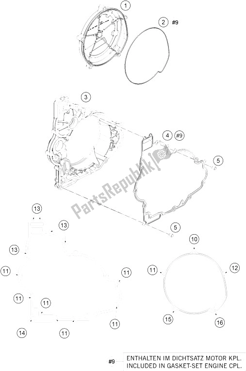Todas las partes para Tapa Del Embrague de KTM 1050 Adventure ABS Australia 2016
