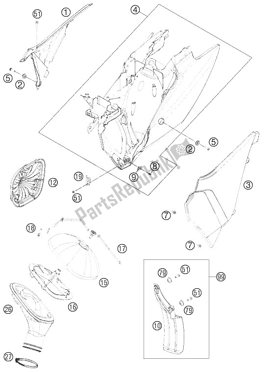 Toutes les pièces pour le Filtre à Air du KTM 300 EXC Australia 2012