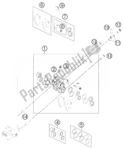 Todas las partes para Pinza De Freno Delantera de KTM Freeride 350 Australia 2014