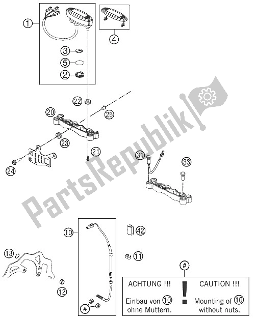 All parts for the Instruments / Lock System of the KTM 450 XC W USA 2012