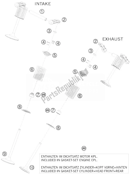 Todas las partes para Accionamiento De Válvula de KTM 1190 RC8 R Europe 2010