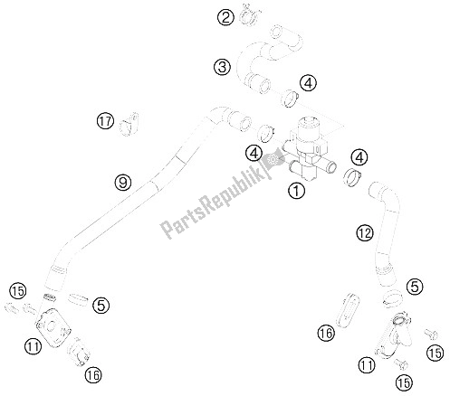 Alle onderdelen voor de Secundaire Luchtsysteem van de KTM 990 Supermoto Black USA 2008