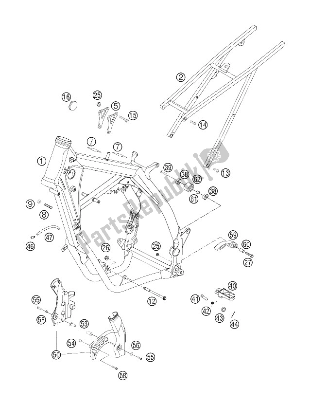 Tutte le parti per il Frame, Sub Frame del KTM 300 XC W South Africa 2006