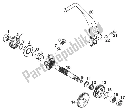 Toutes les pièces pour le Kick Starter Lc4 Militaire ? 97 du KTM 400 LC 4 98 Europe 930386 1998