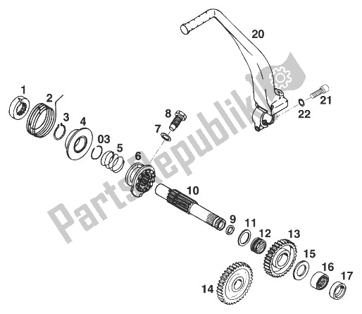 Todas las partes para Kick Starter Lc4 Militar 97 de KTM 400 LC4 R Europe 1999