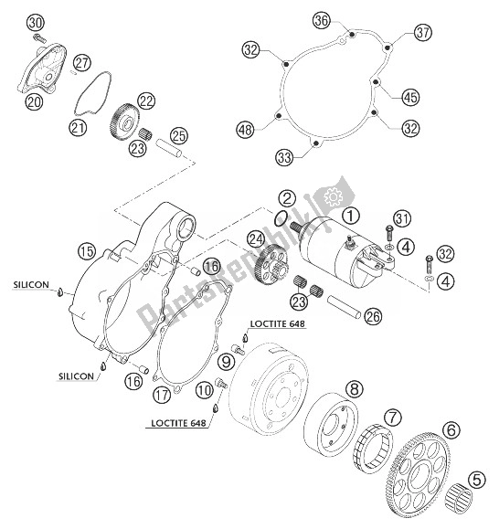 Todas las partes para Motor De Arranque 625 Sxc de KTM 625 SXC USA 2003