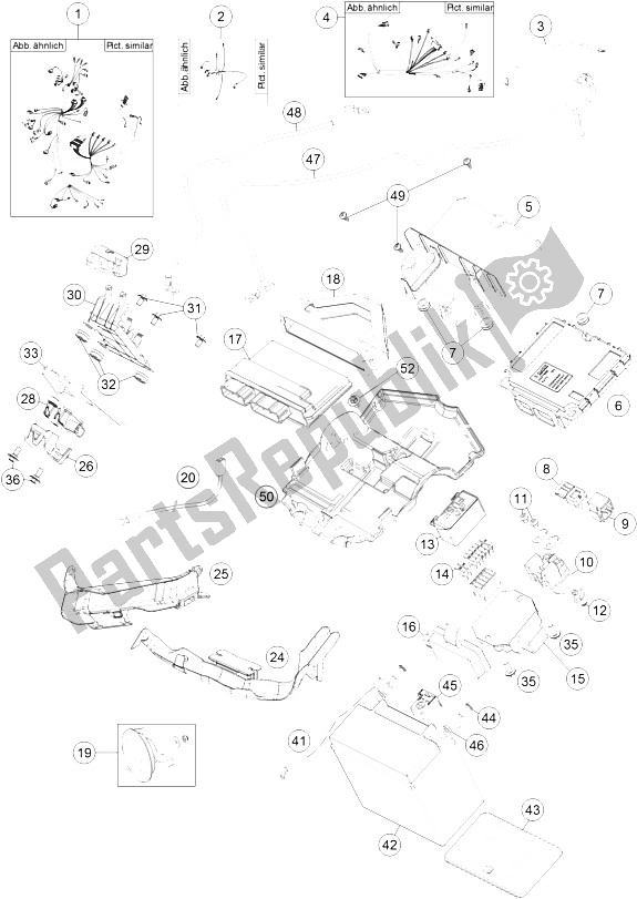 Tutte le parti per il Cablaggio Elettrico del KTM 1290 Superduke R Black ABS 16 USA 2016